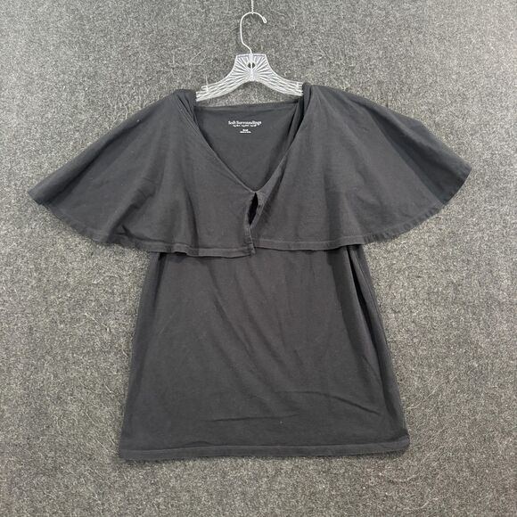 Soft Surroundings Tops - Soft Surroundings Tunic Top Women's Small Black V Neck Flutter Sleeve Jersey